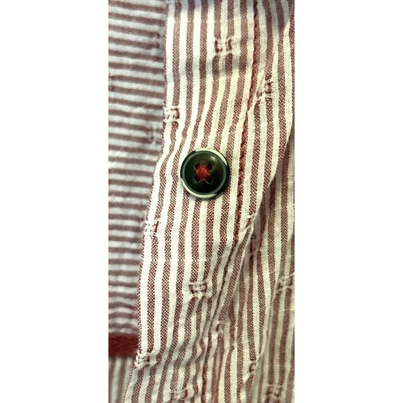 Free People Chambray Shirt Beach Coverup Oversized Cotton Seersucker Size Small - Picture 8 of 9